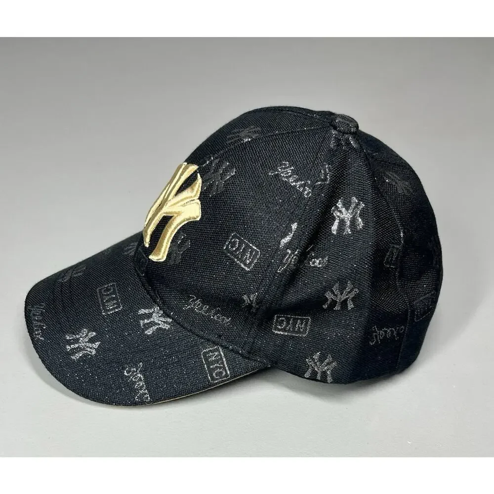 My Yankees NYC Cap Hat NY Yankees Black Gold Embroidered Adult Adjustable